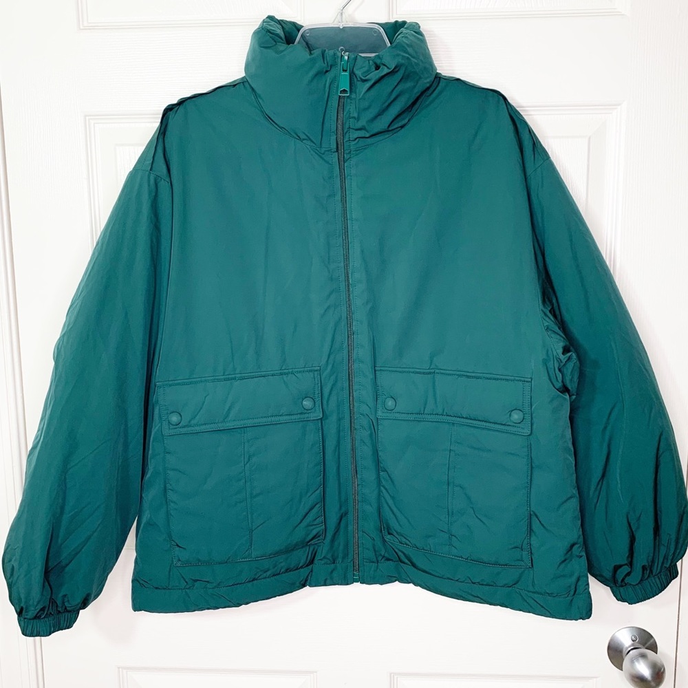 Free People Teal Green Puffer Jacket